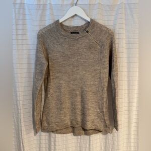 Abercrombie & Fitch Mocha/Heather Gray Crewneck Sweater Size Small